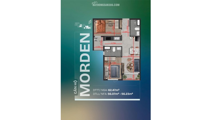 Cần Bán Căn Hộ 2PN - 2VS tòa Orion  dự án TT Avio Ngay Cạnh Vincom Dĩ An - HCM